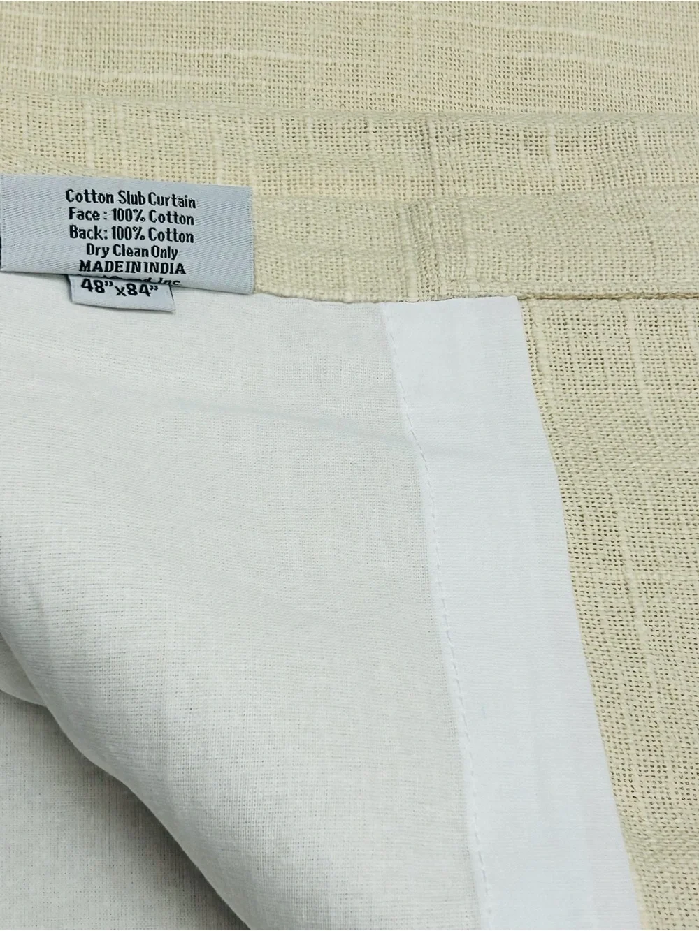 QUINCE Set Of 2 48x84 Cotton Slub Curtains Natural 0372